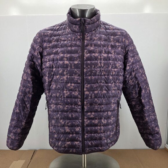 Eddie Bauer EB700 FloralGoose Down Quilted Purple  Puffer Jacket Womens Size XL - Picture 1 of 16